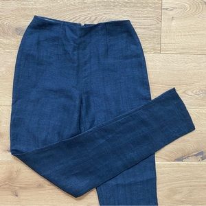 Emporio Armani Herringbone Pattern Blue Trouser